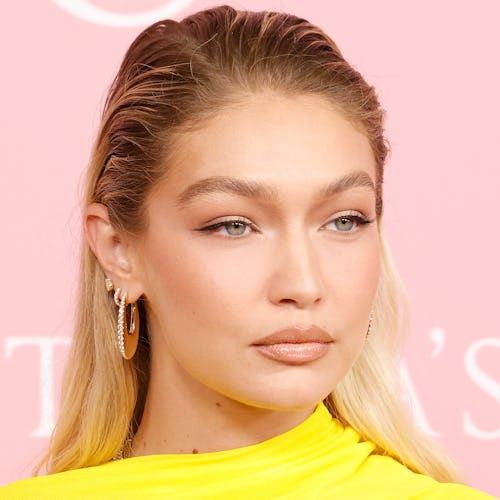 gigi hadid slicked-back hair 