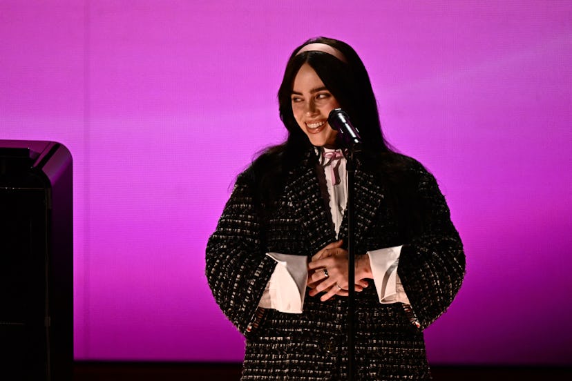 Billie Eilish at the 2024 Oscars. Photo via Getty Images