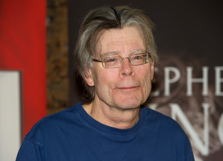 US author Stephen King holds his new book in Munich, Germany, 19 November 2013. King unveiled his ne...