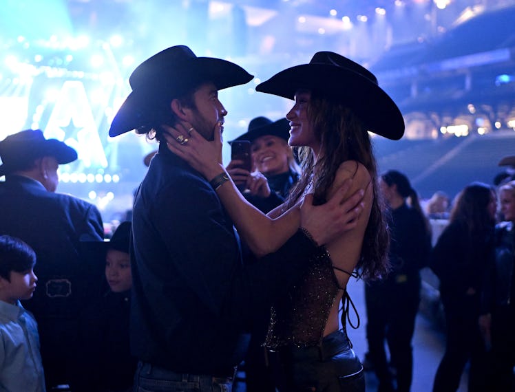 Adan Banuelos and Bella Hadid attend The American Performance Horseman by Teton Ridge at Globe Life ...