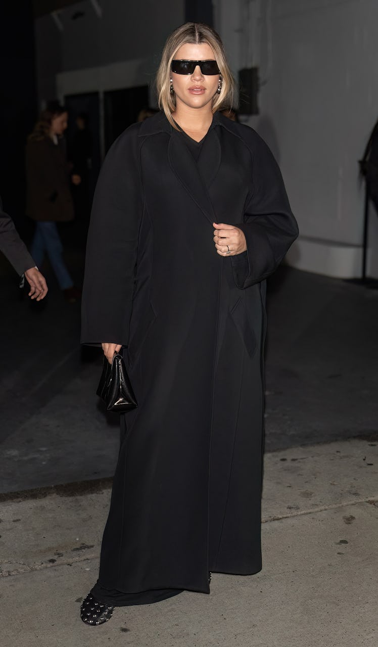 Sofia Richie is seen leaving the Khaite fashion show during New York Fashion Week at at Pier 61 on F...
