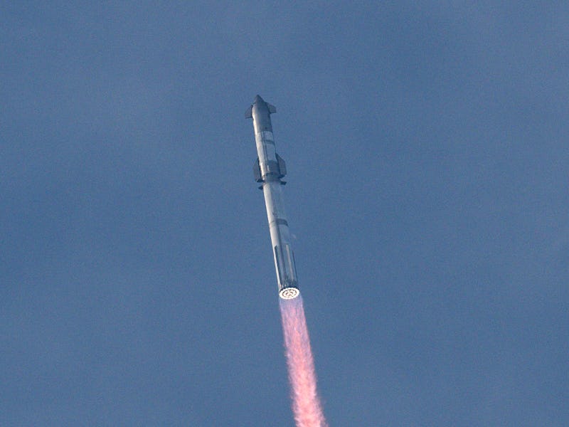 The SpaceX Starship spacecraft lifts off from Starbase in Boca Chica, Texas, on March 14, 2024. Spac...