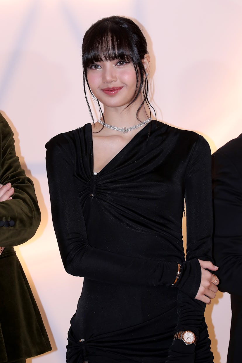 Lisa aka Lalisa Manoban of girl group BLACKPINK is seen at the BULGARI Studio opening party at Walke...
