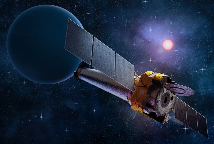 Artist rendering of the Chandra X-ray Observatory space telescope, created on May 19, 2021. The plan...