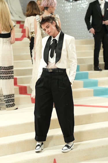 Kristen Stewart attends The 2023 Met Gala Celebrating "Karl Lagerfeld: A Line Of Beauty" at The Metr...