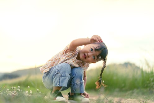 girl playing outside