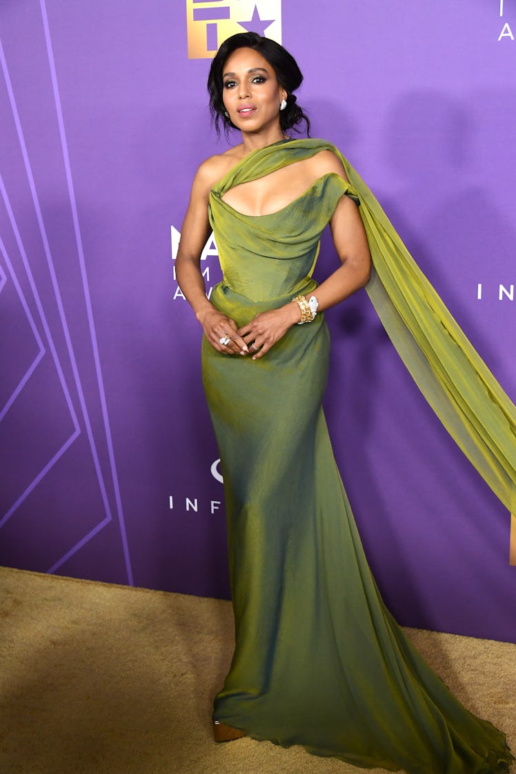 Kerry Washington attends the 55th Annual NAACP Awards at Shrine Auditorium and Expo Hall on March 16...
