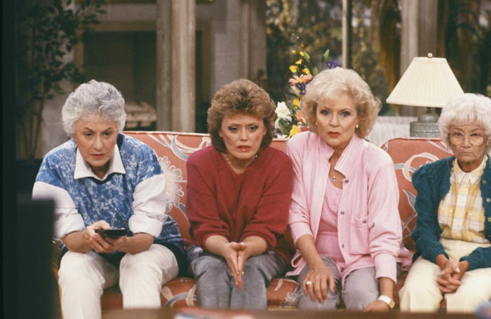 THE GOLDEN GIRLS -- Pictured: (l-r)  Bea Arthur as Dorothy Petrillo-Zbornak, Rue McClanahan as Blanc...