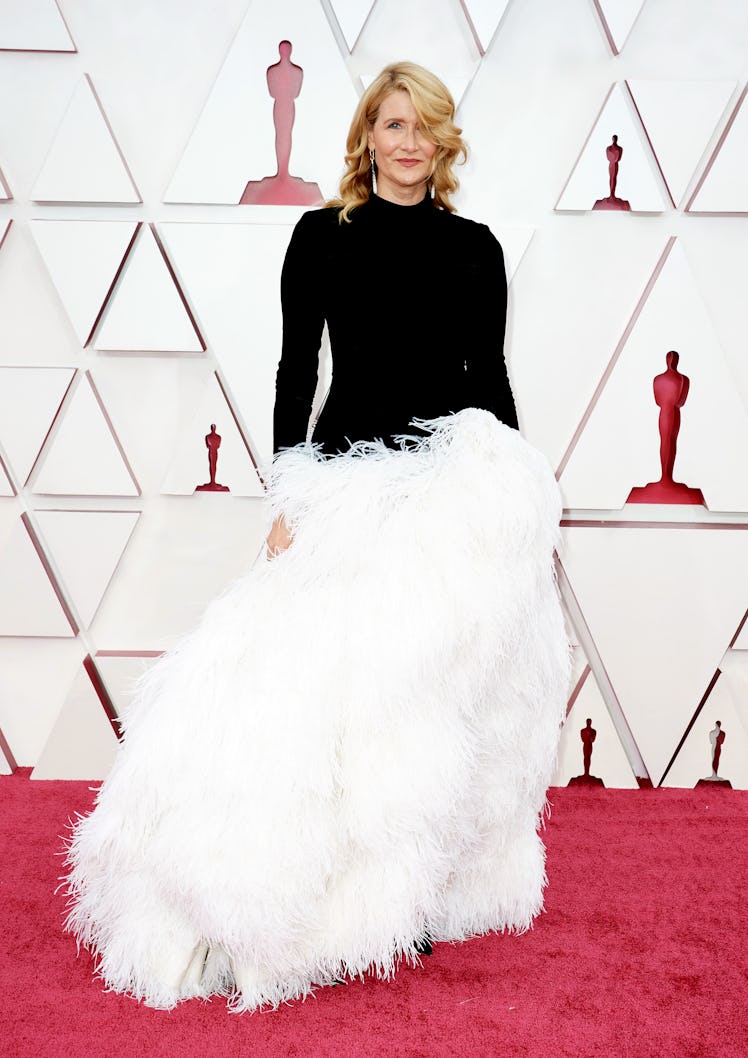Laura Dern attends the 93rd Annual Academy Awards at Union Station on April 25, 2021 in Los Angeles,...