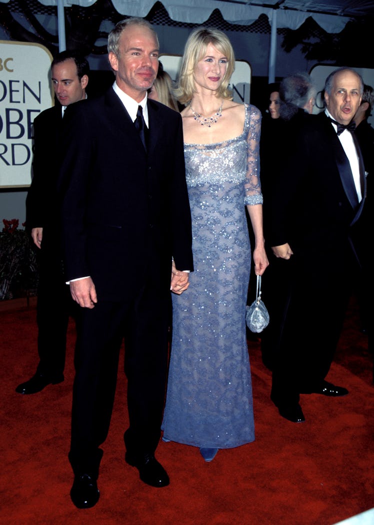 Billy Bob Thornton and Laura Dern attending the 1999 Golden Globe Awards in Beverly Hills 1/19/99.