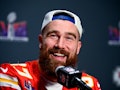 Kansas City Chiefs' Travis Kelce during a media day at the Westin Lake Las Vegas Resort and Spa, Hen...