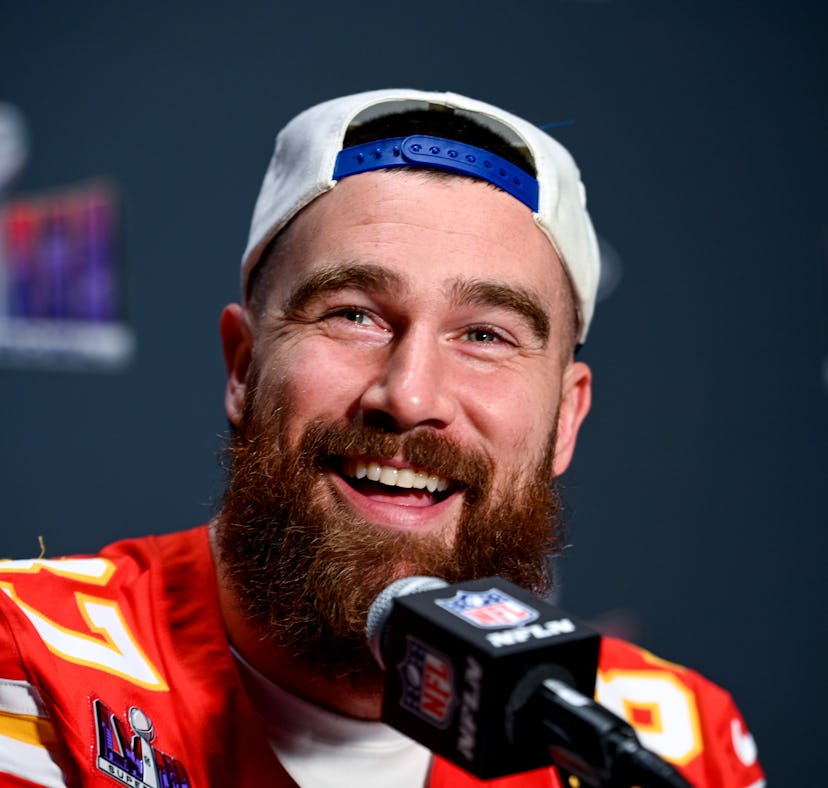 Kansas City Chiefs' Travis Kelce during a media day at the Westin Lake Las Vegas Resort and Spa, Hen...
