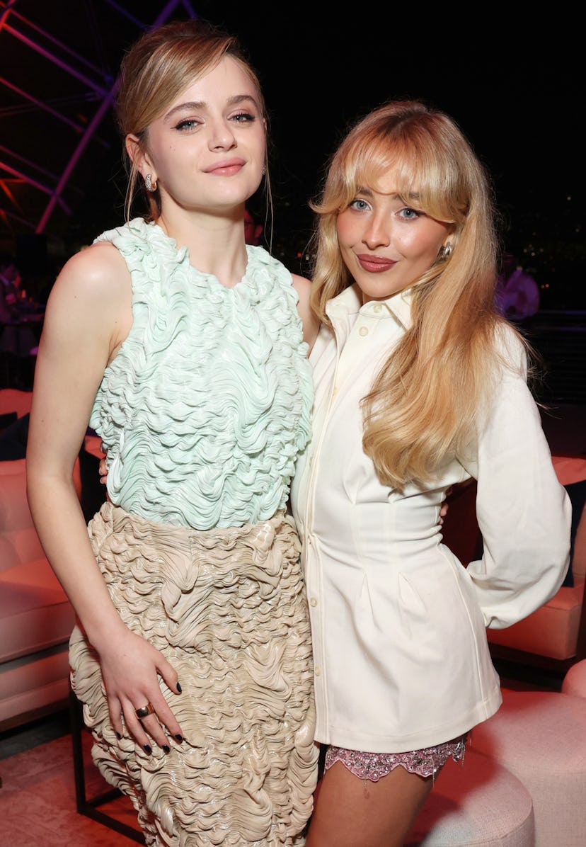 LOS ANGELES, CALIFORNIA - MARCH 21: Joey King (L) and Sabrina Carpenter attend the after party for t...