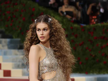Kaia Gerber attends The 2022 Met Gala Celebrating "In America: An Anthology of Fashion" at The Metro...