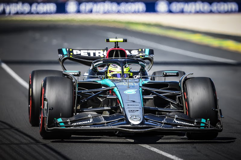 MELBOURNE, AUSTRALIA - MARCH 22, 2024: Lewis Hamilton of Great Britain drives the Mercedes AMG Petro...