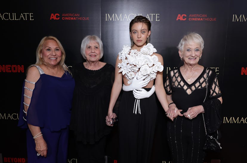Sydney Sweeney brought her grandmothers to the ‘Immaculate’ premiere (March 15, 2024 in Los Angeles,…