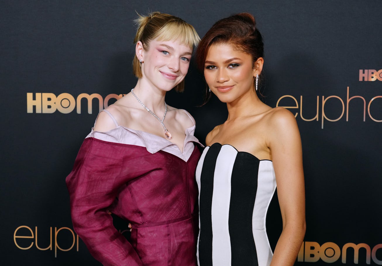 LOS ANGELES, CALIFORNIA - JANUARY 05: (L-R) Hunter Schafer and Zendaya attend HBO's "Euphoria" Seaso...