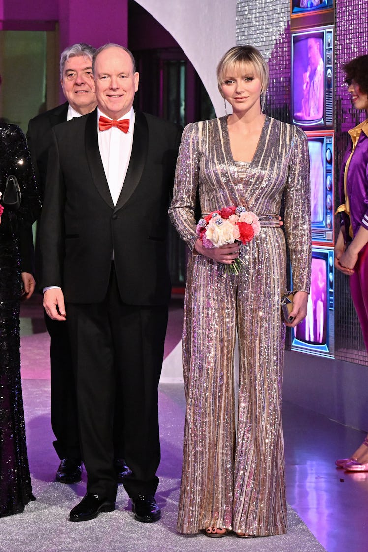 Prince Albert II of Monaco and Princess Charlene of Monaco attend the Rose Ball 2024 To Benefit The ...