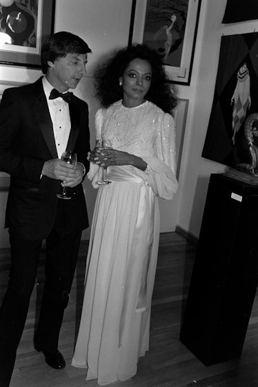 Diana Ross (R) attends a party at the Dyansen Gallery in New York City's SoHo neighborhood on Novemb...
