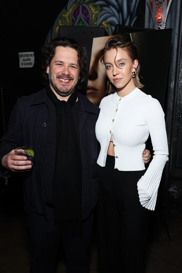 LOS ANGELES, CALIFORNIA - MARCH 15: (L-R) Edgar Wright 
 and Sydney Sweeney attend the after party f...