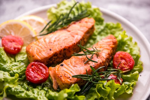 cooked salmon fish fillets, Grilled salmon