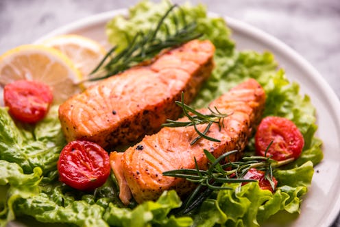 cooked salmon fish fillets, Grilled salmon