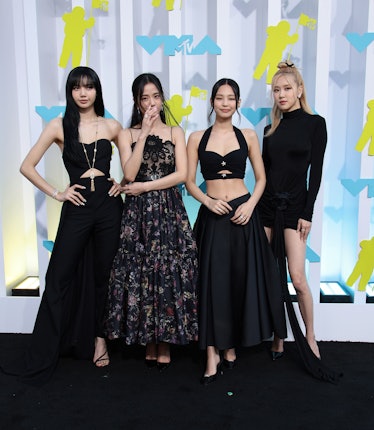 Lisa, Jisoo, Jennie and Rosé of Blackpink attends the 2022 MTV VMAs at Prudential Center on August 2...