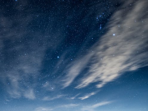 Blue hour, first stars at the beginning of the night.  Nature reserve of the Sierra Mariola in Bocai...
