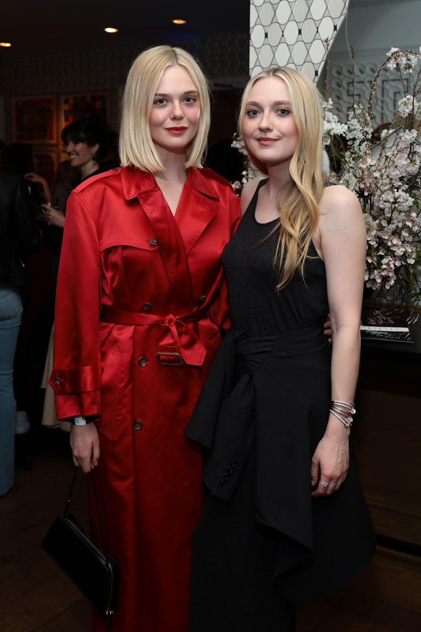 Elle Fanning and Dakota Fanning attend Netflix's Ripley NY Tastemaker event at Crosby Street Hotel o...