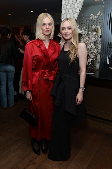 Elle Fanning and Dakota Fanning attend Netflix's Ripley NY Tastemaker event at Crosby Street Hotel o...