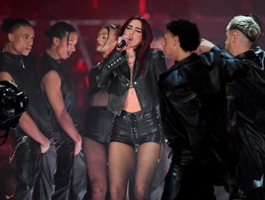 Dua Lipa performs onstage during the BRIT Awards 2024 at The O2 Arena on March 02, 2024 in London, E...