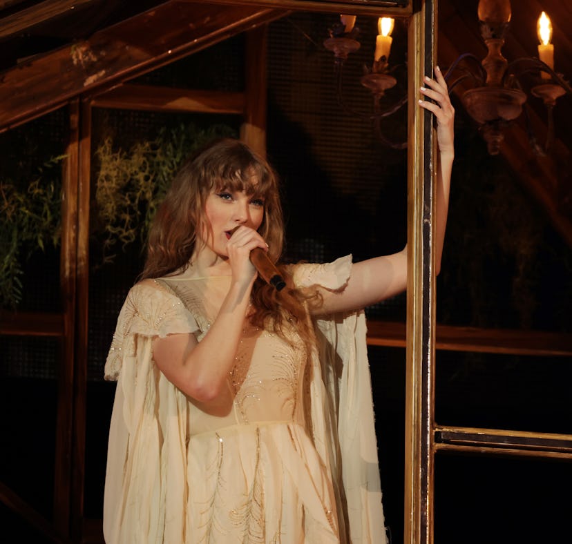 Taylor Swift performing at the Eras Tour in Singapore.