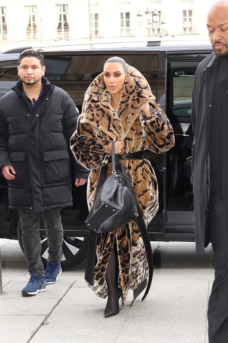 Kim Kardashian is seen on March 3, 2024 in Paris, France.