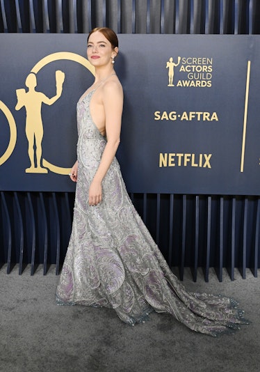 Emma Stone at the 30th Annual Screen Actors Guild Awards held at the Shrine Auditorium and Expo Hall...