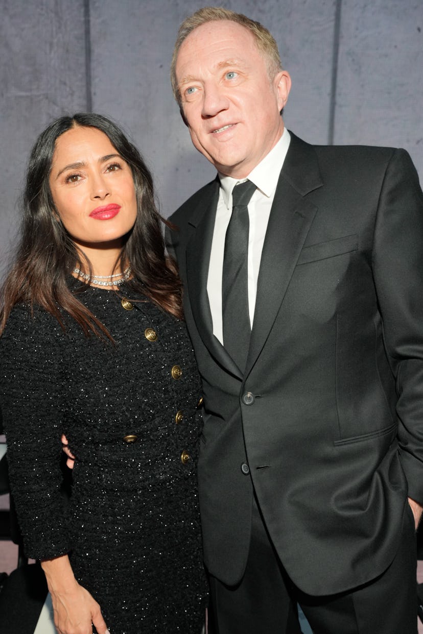 Salma Hayek and husband at Paris Fashion Week FW 2024