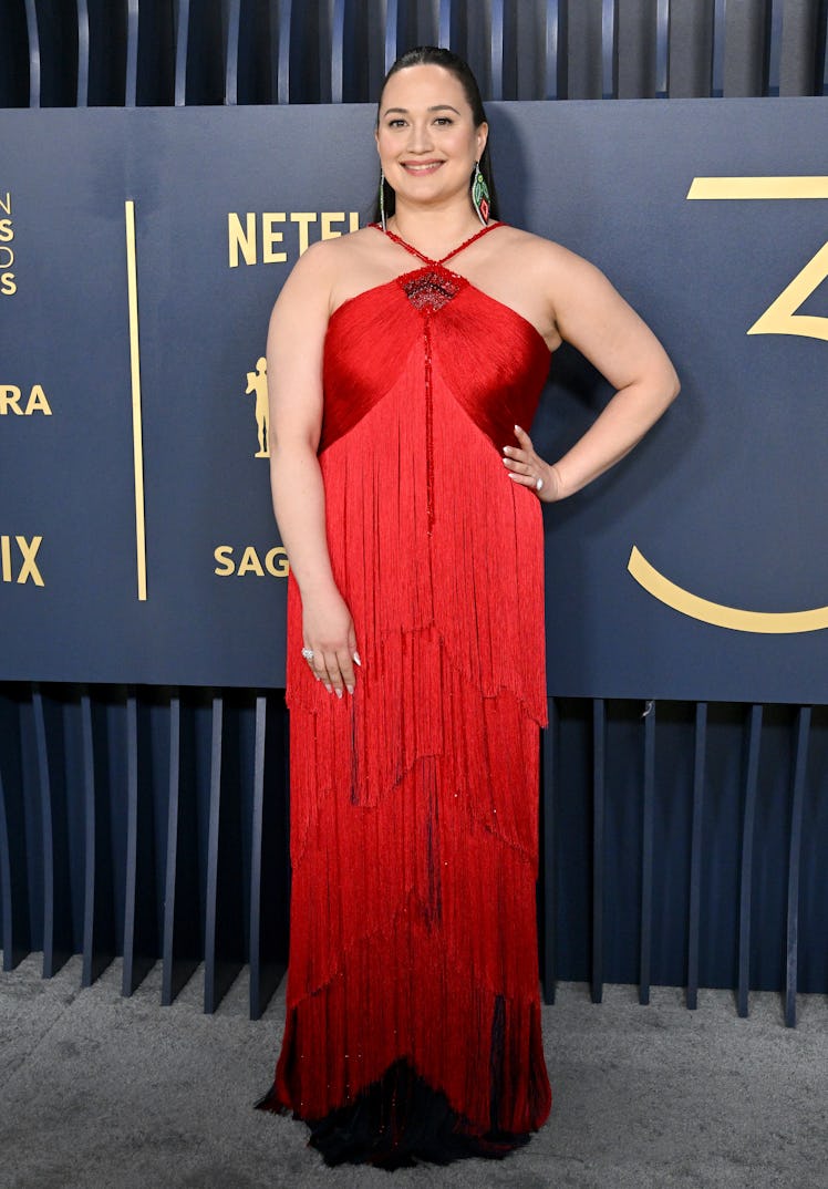 Lily Gladstone attends the 30th Annual Screen Actors Guild Awards at Shrine Auditorium and Expo Hall...