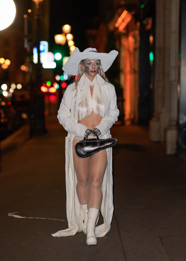 Julia Fox is seen on March 03, 2024 in Paris, France.