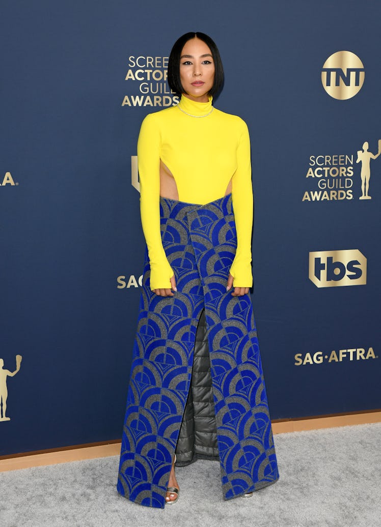 Greta Lee attends the 28th Annual Screen Actors Guild Awards
