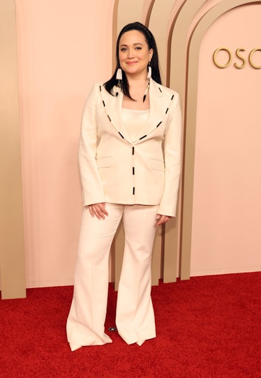 Lily Gladstone attends the 96th Oscars Nominees Luncheon at The Beverly Hilton on February 12, 2024 ...