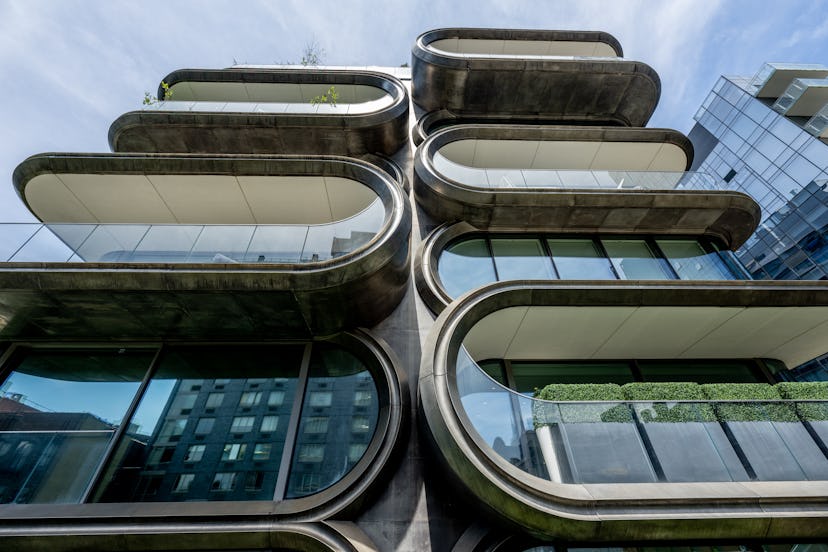 NEW YORK, NEW YORK - JULY 13: A view of 520 W 28th Street as seen from the High Line in Manhattan on...