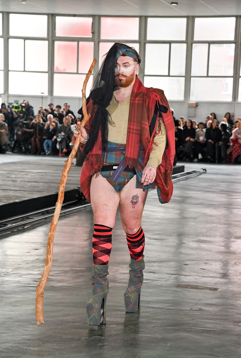 Sam Smith walks the runway at the Andreas Kronthaler for Vivienne Westwood Womenswear Fall/Winter 20...