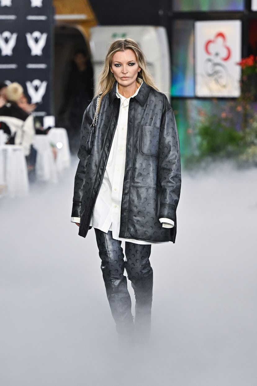 Denise Ohnona, the Kate Moss lookalike, walks the runway at the Marine Serre Womenswear Fall/Winter …