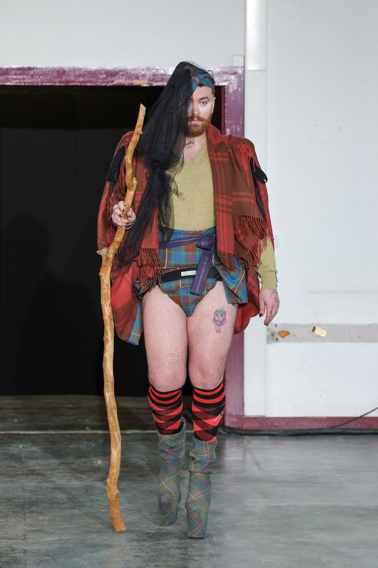 Sam Smith walks the runway during the Vivienne Westwood Womenswear Fall/Winter 2024-2025 show