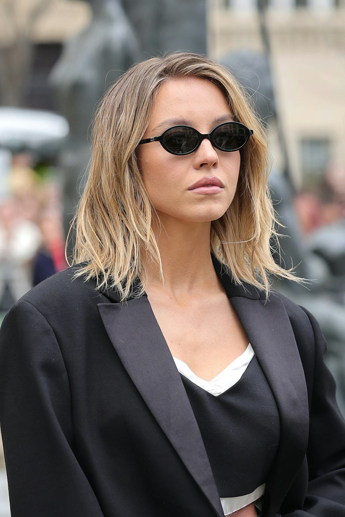 Sydney Sweeney Wore Miu Miu Sequin Underwear To Paris Fashion Week FW24