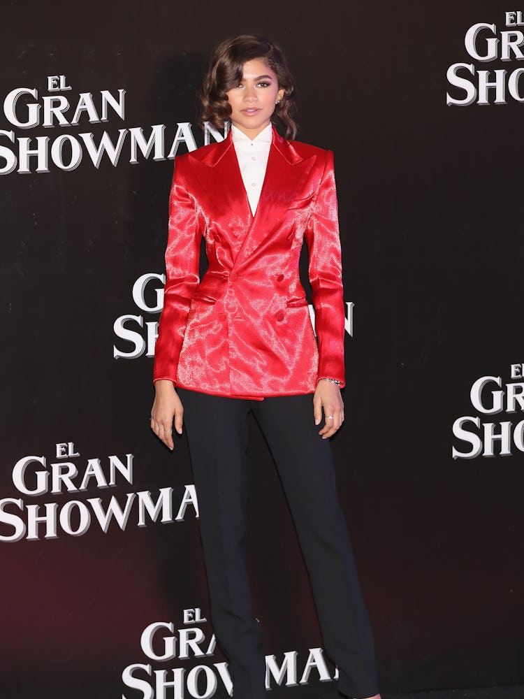 Zendaya attends "The Greatest Showman" premiere red carpet 