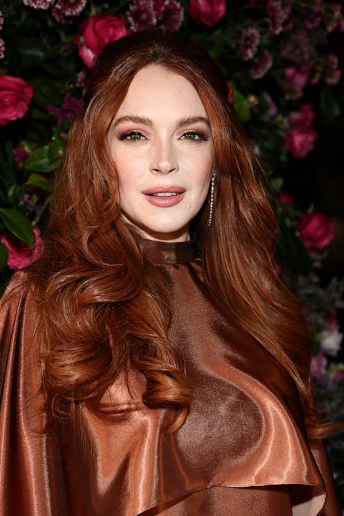 Lindsay Lohan's Silky White Vintage Gown