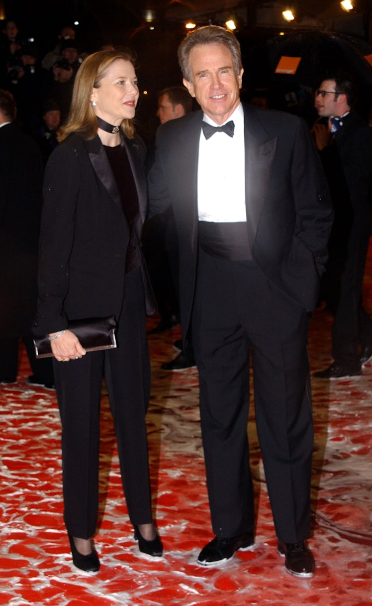 401504 39: Actor Warren Beatty and wife Annette Benning arrive at the British Academy Film Awards (B...