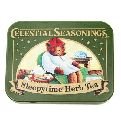 "West Palm Beach, USA - January 4, 2013: A collectible tin produced by Celestial Seasonings to packa...