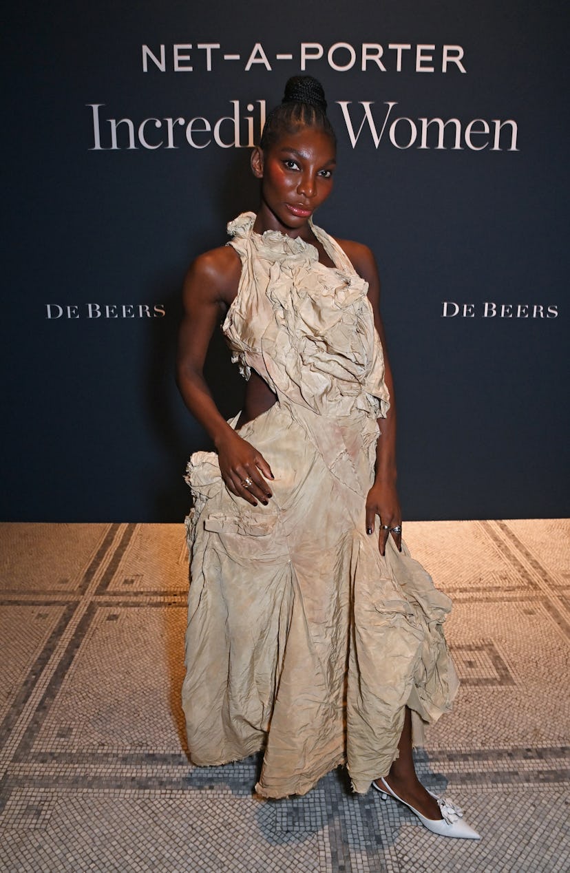 Michaela Coel attends the NET-A-PORTER Incredible Women's Dinner in partnership with De Beers at the...