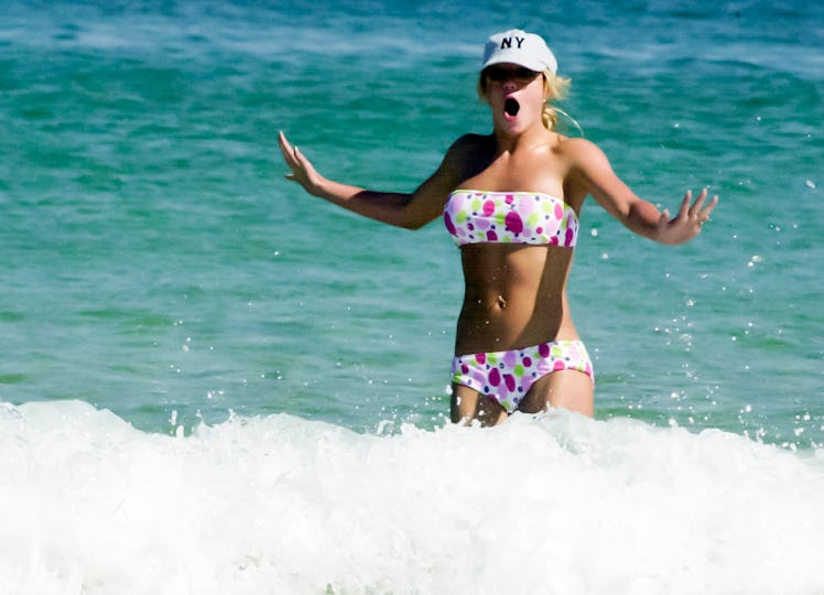 Britney Spears, pictured at the beach, has always embodied the spirit of spring break.